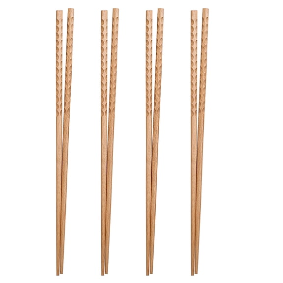 Oraceous 4 Pairs of Wood Cooking Chopsticks Anti- Noodles Frying Chopsticks Wooden Extra Long Chopsticks for Cooking Hotpot 42cm