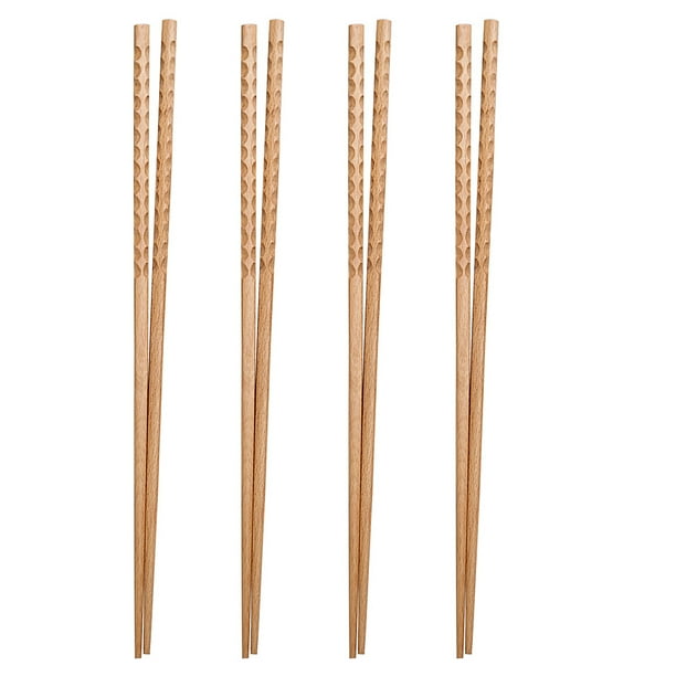EeaseMX 4 pares de palillos largos de madera para ollas calientes, palillos para freír