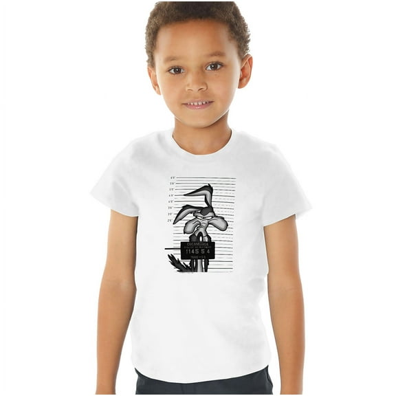 Looney Tunes Wile E. Coyote Busted Kids T Shirt (3) for Youth Toddler Boys and Girls, White