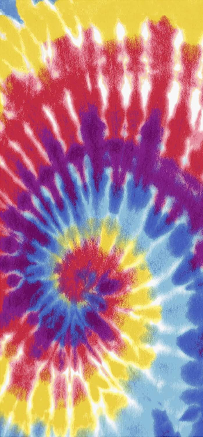 Tie-Die Print Sheared Beach Towel 28" x 60" Soft Absorbent Rainbow Pool Festival 