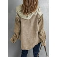 thumbnail image 4 of HOTAPEI Corduroy Shackets for Women Button Down Corduroy Jacket Color Block Hooded Jackets Shacket Jacket with Chest Pockets, 4 of 6