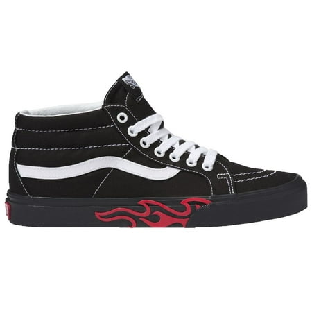 Vans SK8 Hi Mid Reissue Flame Cut Out Black/Red Men's Skate Shoes Size