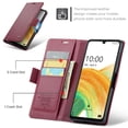 thumbnail image 3 of CaseMe Leather For Samsung Galaxy A33 5G Wallet Case with RFID Blocking, For Samsung Galaxy A33 5G Case Wallet for Women Men Card Holder Magnetic Clasp Kickstand Folio Case for Samsung Galaxy A33 5G, 3 of 11
