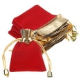 thumbnail image 1 of Uxcell 12Pcs Bolsas de Terciopelo con Cierre de Cordón 2.8 x 3.7 pulgadas para Empaque de Joyas, Rojo Dorado, 1 of 7