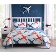 thumbnail image 2 of Kute Kids 2-Piece Ultra Soft Airplane Multicolor Microfiber Reversible Quilt Set, Twin, 2 of 5