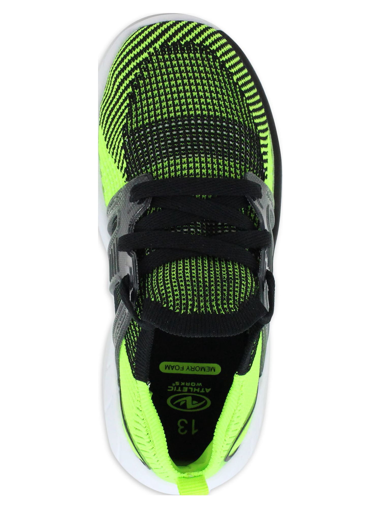 Athletic Works Little and Big Boys Knit Cage Athletic Sneakers, Sizes 13-6