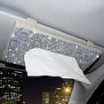 thumbnail image 3 of Caja de pañuelos desechables con brillantes diamantes, soporte para coche, almacenamiento de papel para parasol, hogar Beige, 3 of 6