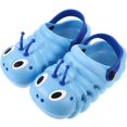 thumbnail image 1 of 1 Pair Caterpillar Beach Non-slip Shoes Cartoon Summer Sandals Cool Slipper for Boys Girls (Blue Size 26 Length 15.5cm), 1 of 3