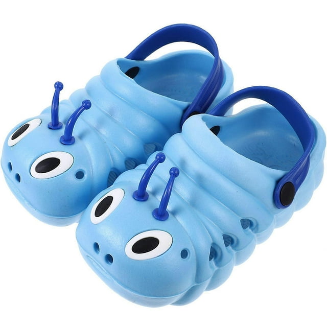 1 Pair Caterpillar Beach Non-slip Shoes Cartoon Summer Sandals Cool Slipper for Boys Girls (Blue Size 26 Length 15.5cm)