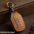 thumbnail image 3 of Key Fob Cover Compatible with Toyota Tundra Corolla Cross Venza Sequoia Highlander Avalon RAV4 Camry C-HR Prius Keychain Case Holder Protector,Brown, 3 of 7
