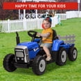 thumbnail image 1 of Kojooin Kids Ride On Tractor with Detachable Trailer, 12V Electric Ride On Toy with Remote Control and LED Headlights, 1 of 8