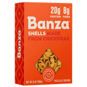Banza Shells Pasta - Gluten Free, High Protein, and Lower Carb Shelf-Stable Pasta, 8oz