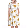 thumbnail image 1 of Disketp Beer para Vestido de Manga Corta para Mujeres, Vestidos de Verano para Mujeres, Casual y Holgado para la Playa, 1 of 6