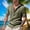 Army Green, variant on Men's Linen Shirt, Casual Short Sleeve Hooded Top with Pocket and Button Front for Summer