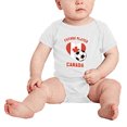 thumbnail image 2 of Future Soccer Player Canada Soccer Fan Baby Rompers Bodysuit (White, 12-18 Months), 2 of 5