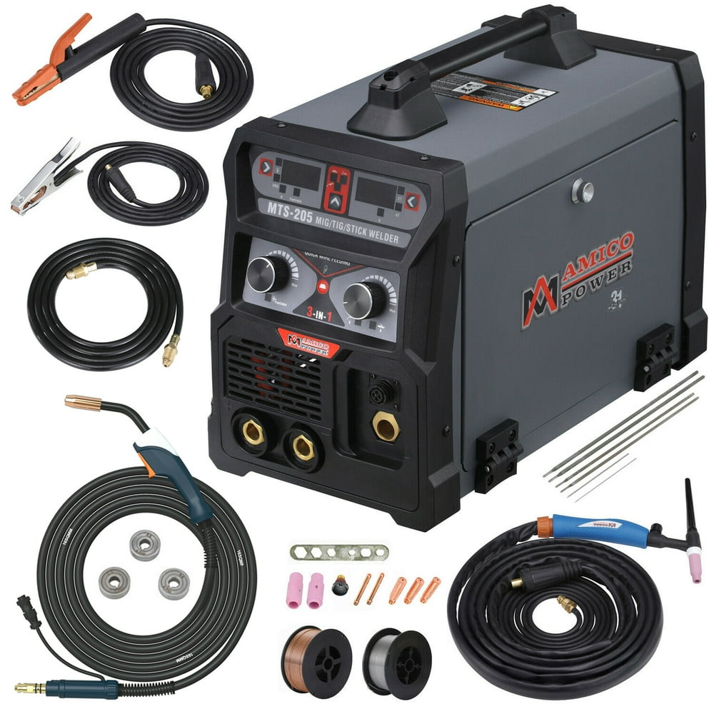 MTS205, 205 Amp MIG TIGTorch Stick Arc Combo Welder, Weld Aluminum, 110/230V Dual Voltage
