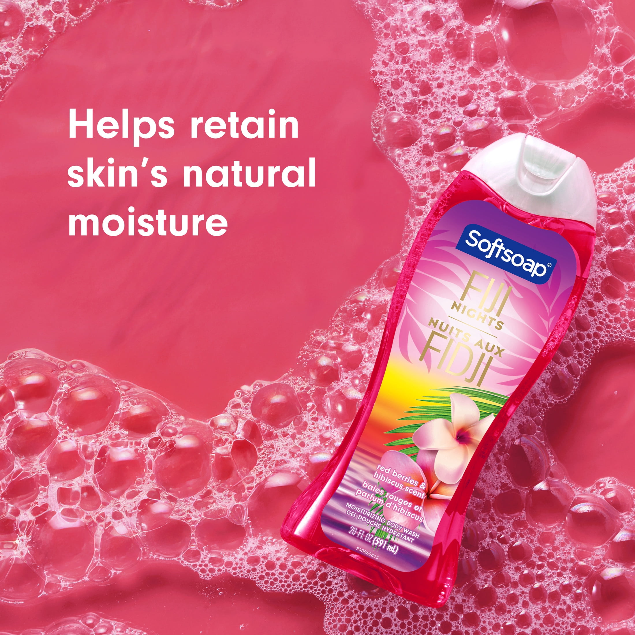 Softsoap Fiji Nights Moisturizing Body Wash, pH Balanced, Red Berries and Hibiscus Scent, 20 fl oz