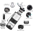 thumbnail image 4 of Botella de agua deportiva ZHAOCHENG 1,5 l marcador de tiempo motivacional sin BPA a prueba de fugas reutilizable negro, 4 of 5