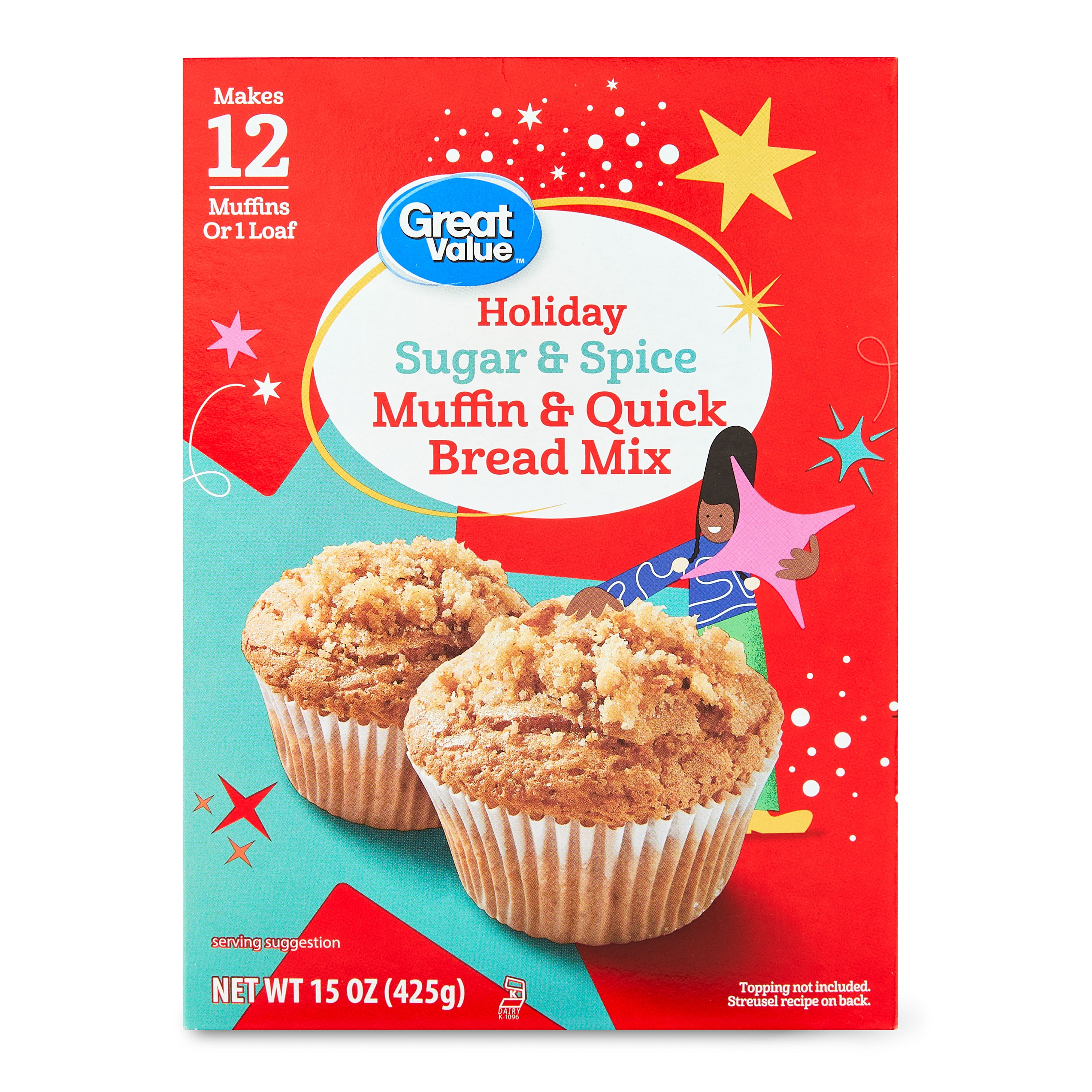 Great Value Holiday Sugar & Spice Muffin and Quick Bread Mix, 15 oz