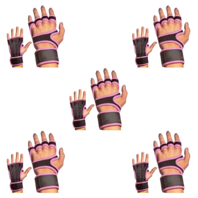 maskred 2pack/lot Stay Comfortable And Secure With Durable Weight Lifting Gloves Pink M 5Set