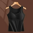 thumbnail image 2 of Womens Tank Tops Built in Bras Fleece Lined Seamless Padded Soft Underwear Sleeveless Square Neck Thermal Vest (M, Black), 2 of 6