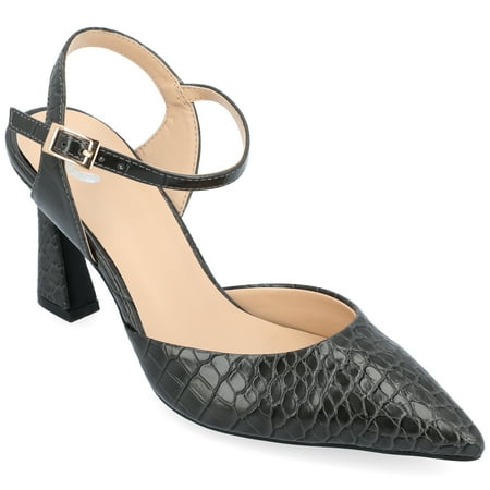 

Journee Collection Womens Nixey Croco Texture Buckle Pointed Toe Pumps
