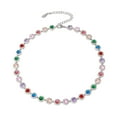 thumbnail image 3 of Collar de diamantes de imitación, gargantilla, collar de piedras, collar brillante para mujer Plata, 3 of 9