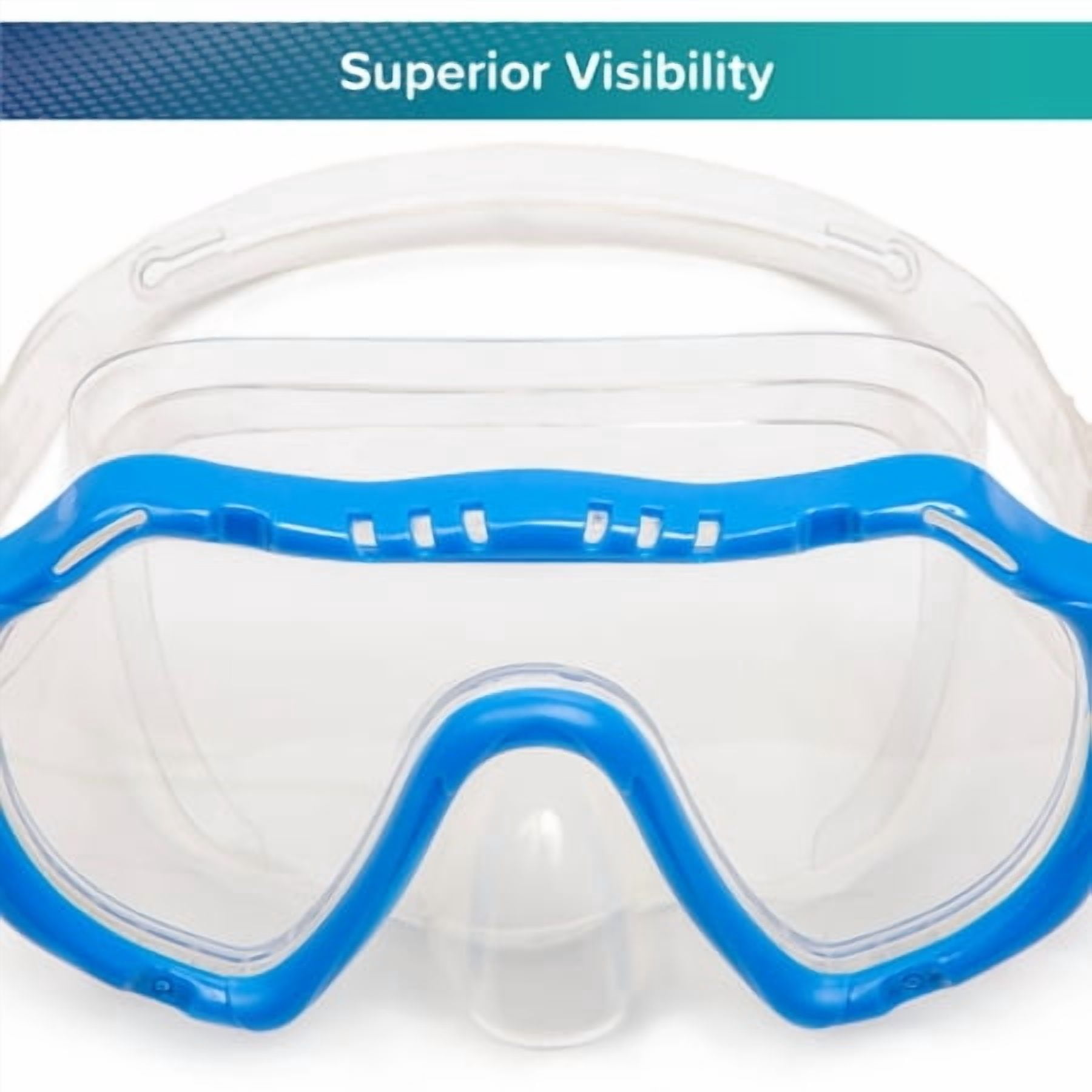 (4 pack) Aqua Dolfino Youth Latex Free Swim Mask Goggle for Children 6+, Blue