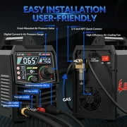 GZ GUOZHI 65A LED Plasma Cutter,Non-Touch Pilot Arc,1 Clean Cut,w/IGBT Inverter,Front Pressure Gauge,Pre/Post Flow,2T/4T Mode