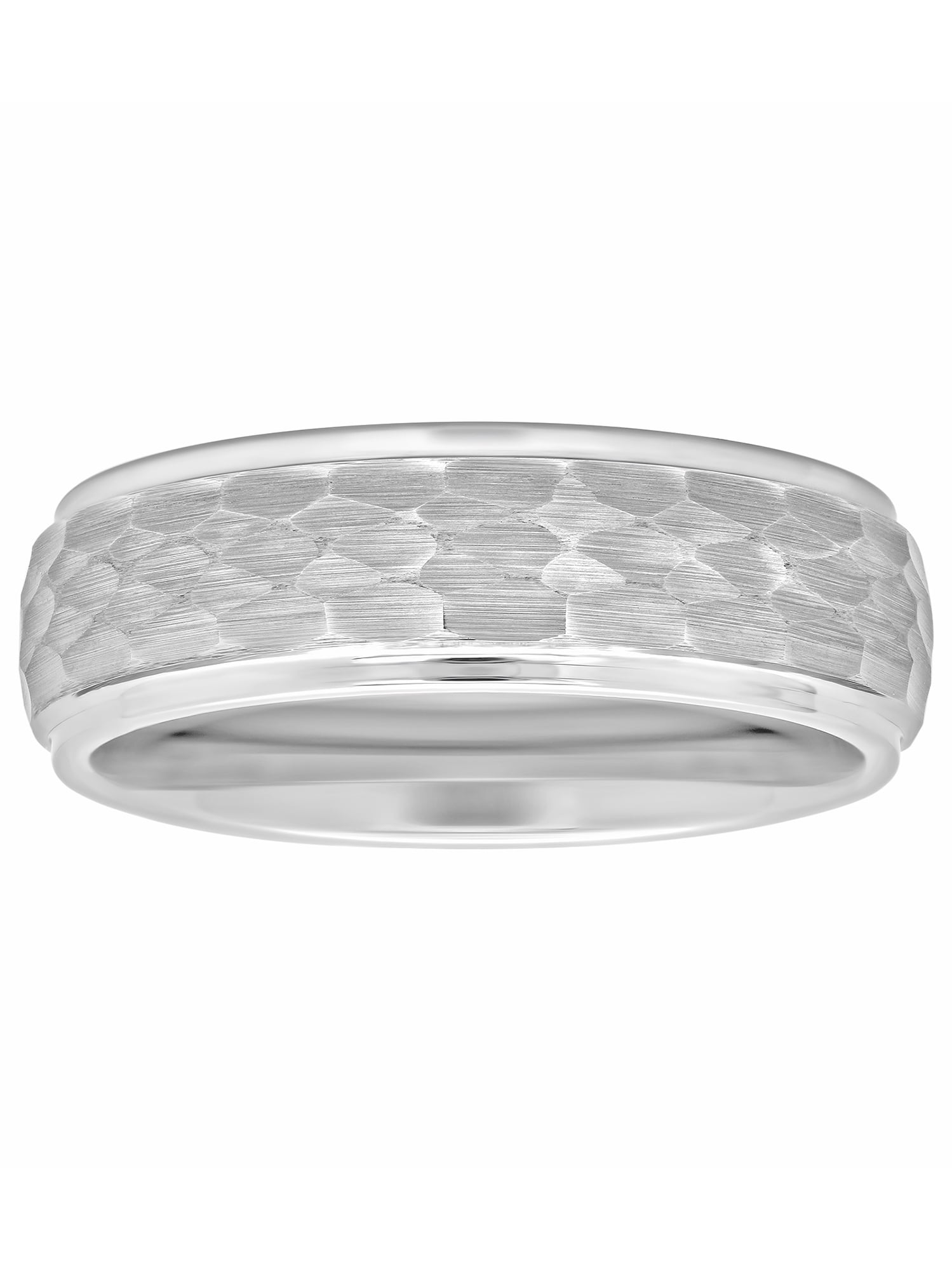 Men's Tungsten Hammered Finish Band, 8MM