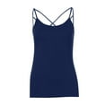 thumbnail image 5 of ALLLIST Going Out Tops for Women Blue Solid Cami Scoop Neck Sleeveless Tank Tops Tank Tops S, 5 of 6
