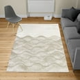 thumbnail image 2 of Ocean Turkish Area Rug, Sea Waves Illustration Features Liquid Ocean Motion Water Tides Image Art, Soft Carpet for Living Room Decor with Distressed Look, 6.6' X 9.6', Dust White, by Ambesonne, 2 of 4
