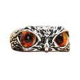 thumbnail image 2 of Owl Multicolor Eye Ring Retro Opening Adjustable Ring Unisex, 2 of 5