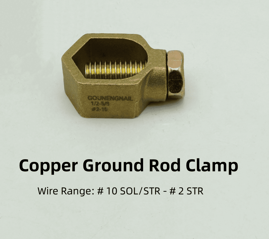 Copper Ground Rod Clamp, Great for 1/2”- 5/8’’ Grounding Rods (25 , CP58 (1/2''-5/8''))