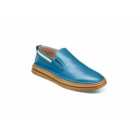 

Stacy Adams Delmar Plain Toe Slip On Leather Walking Shoes Blue 25508-420