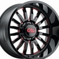 thumbnail image 2 of Cali Off-Road Summit-9110 24X14 8X170 -76Et 125.2Cb Gloss Black/Red Milled Spokes, 2 of 3