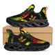 thumbnail image 1 of Zapatillas deportivas con estampado 3D de hojas de marihuana verde para mujer, transpirables, con cordones, cómodas, con plataforma, de lujo, 1 of 6