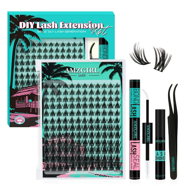 Kit de Grupos de Pestañas AMZGIRL Fairy DIY 144 Piezas Extensiones de Pestañas