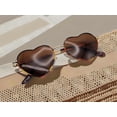 thumbnail image 3 of Heart Shape Heart Sunglasses Retro Vintage Boho Tea Print, 3 of 6