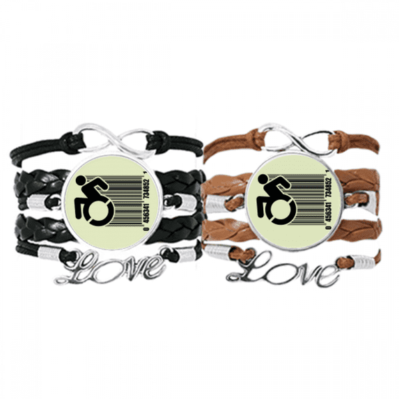 Wheelchair Sick Escape Speed Bracelet Hand Strap Leather Rope Wristband Double Set