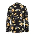 thumbnail image 3 of Gvmfive Women Long Sleeve Stand Collar Printed Shirt Buttons Loose Top Blouse, 3 of 4