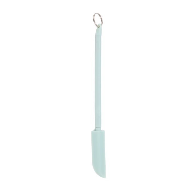 Espátula de silicona retráctil verde Mini espátula telescópica cuchara reutilizable fácil de limpiar con hebilla para colgar para cosméticos brillo de labios