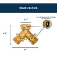 thumbnail image 5 of Morvat Heavy Duty Hexagonal Brass 2 Way Garden Hose Y Splitter, 4 Pack, 5 of 7
