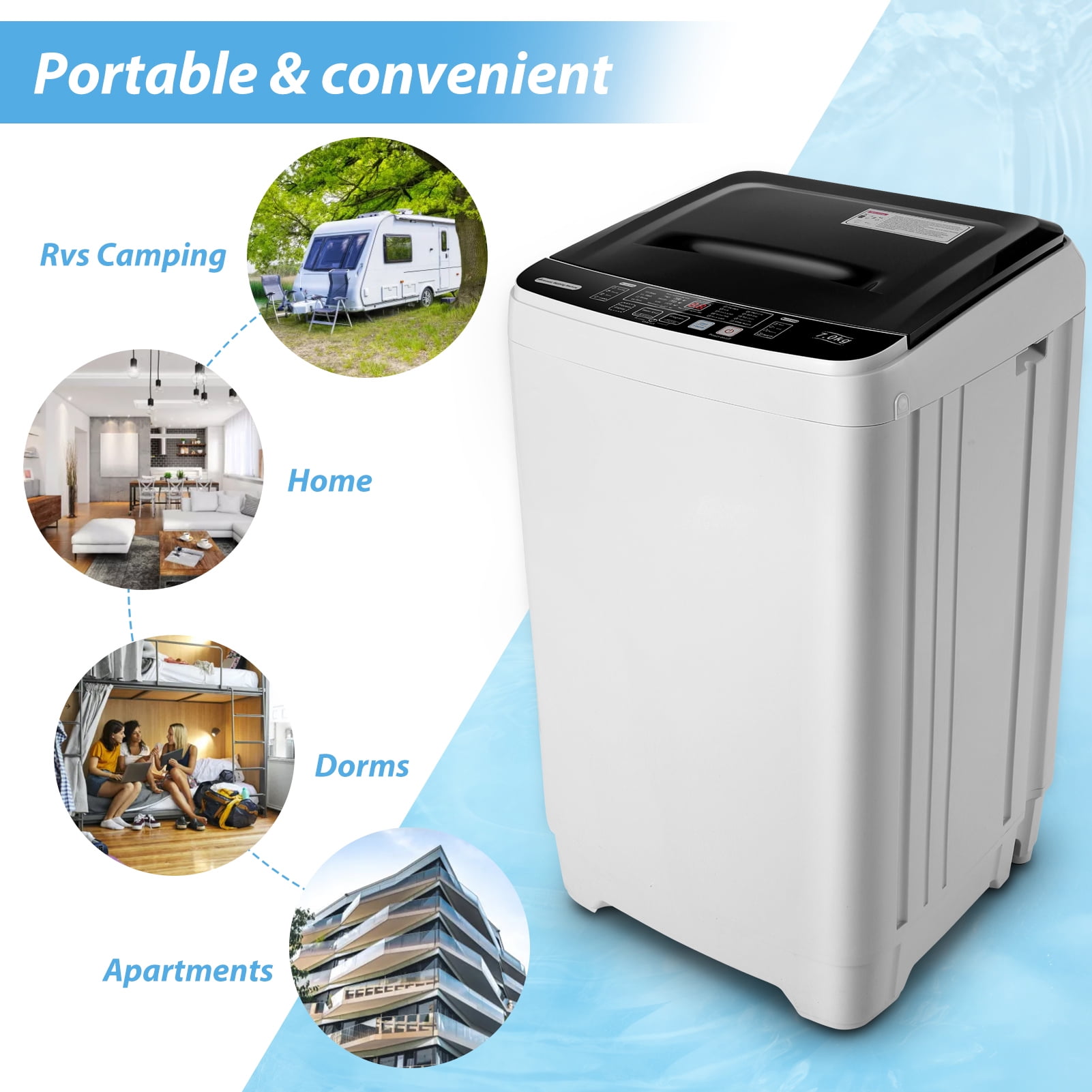 Lave-Linge Semi-Automatique Geepas - Lave-Linge Portable et