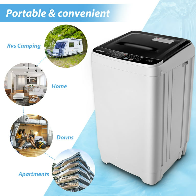 Qhomic Portable Washing Machine, 17.6lbs Large Capacity Fully