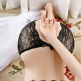 thumbnail image 3 of Odeerbi Women's Lace Crotchless Panties 2025 Valentine's Day Sexy Underwear Lace Bow Bikini Panties Pearl Silky Comfy Lace Brife Black, 3 of 6