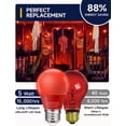thumbnail image 4 of UNILAMP Bombillas de color rojo, 5 W A15 equivalente a 40 W, bombilla LED roja de base media E26 para decoración de Halloween, decoración de Navidad, decoración de fiestas navideñas, iluminación del p, 4 of 4