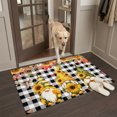thumbnail image 2 of Entryway Rug 2'x3', Sunflowers Gnomes Kitchen Runner Rugs Non-Slip Carpet Mats, Fall Thanksgiving Botanical Black Checked Bedside Rugs Runners Washable Floor Carpet for Bathroom Laundry Room, 2 of 8