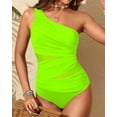 thumbnail image 2 of Traje de baño de una pieza Aqua Eve Tummy Control para mujer, color verde neón, 2 of 5