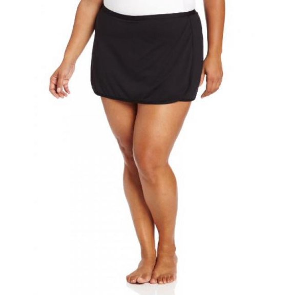 TYR Women's Solid Swim Skort Black 6